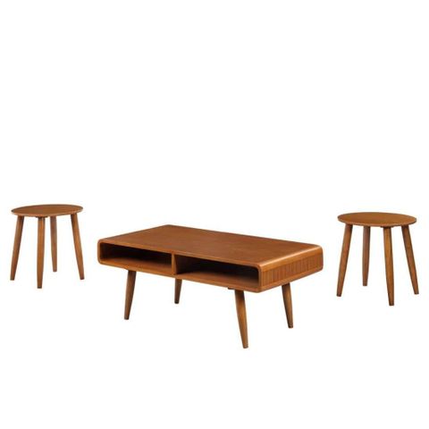 Svenska 3-Piece Table Set | Boraam Industries with Boraam Zebra 3 Piece Dansk Occasional Table Set In Rich Walnut